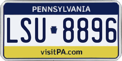 PA license plate LSU8896