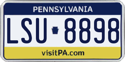 PA license plate LSU8898