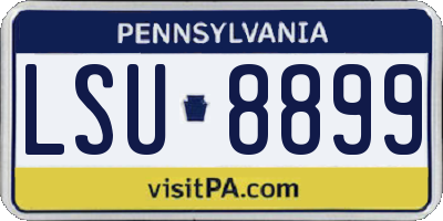 PA license plate LSU8899