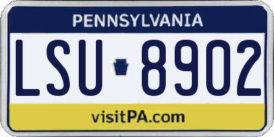PA license plate LSU8902