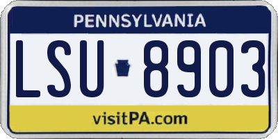 PA license plate LSU8903
