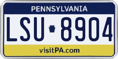 PA license plate LSU8904