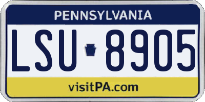 PA license plate LSU8905