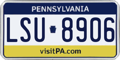 PA license plate LSU8906