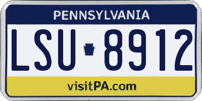 PA license plate LSU8912