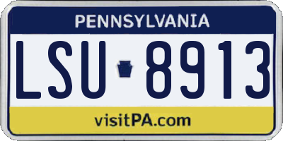 PA license plate LSU8913