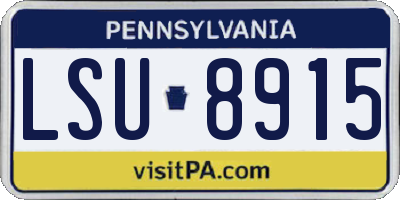 PA license plate LSU8915