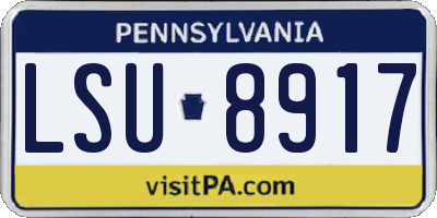 PA license plate LSU8917
