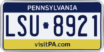 PA license plate LSU8921