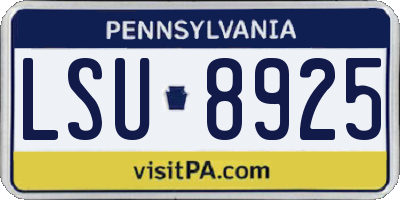 PA license plate LSU8925