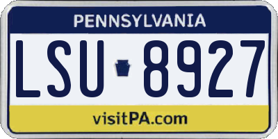 PA license plate LSU8927
