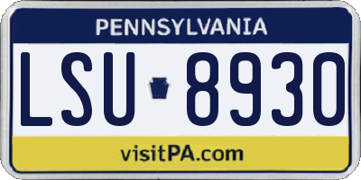 PA license plate LSU8930