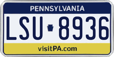 PA license plate LSU8936