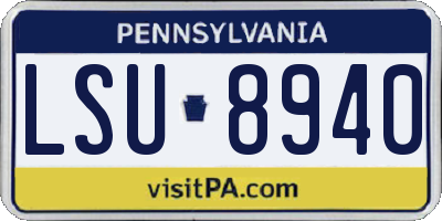 PA license plate LSU8940