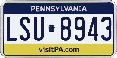 PA license plate LSU8943