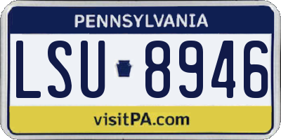 PA license plate LSU8946