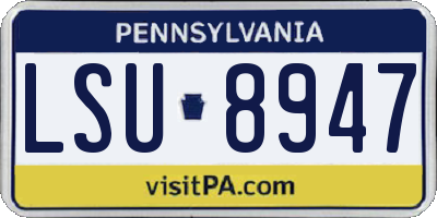 PA license plate LSU8947