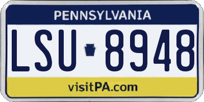 PA license plate LSU8948
