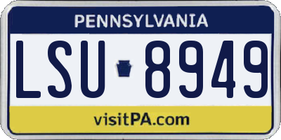 PA license plate LSU8949
