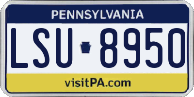 PA license plate LSU8950