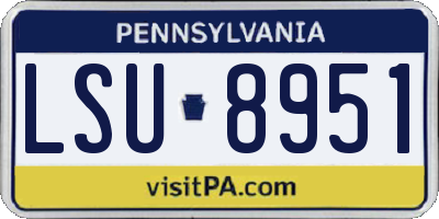 PA license plate LSU8951