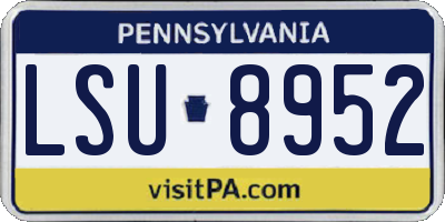 PA license plate LSU8952