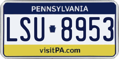 PA license plate LSU8953