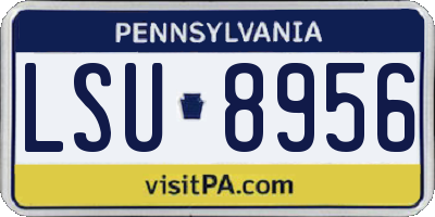 PA license plate LSU8956
