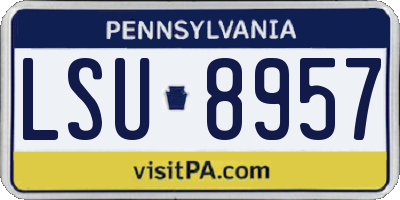 PA license plate LSU8957