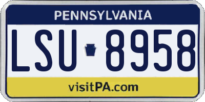 PA license plate LSU8958