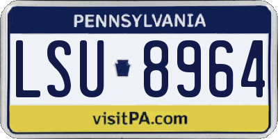 PA license plate LSU8964