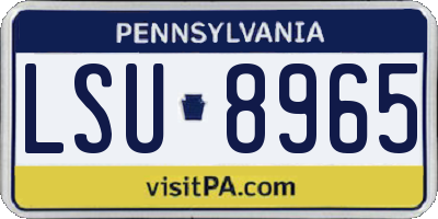 PA license plate LSU8965