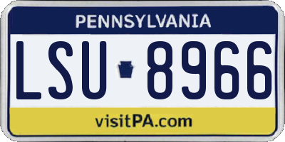 PA license plate LSU8966