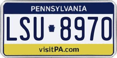 PA license plate LSU8970