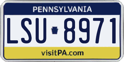 PA license plate LSU8971