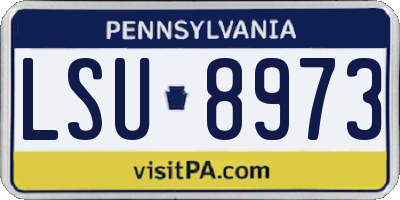 PA license plate LSU8973