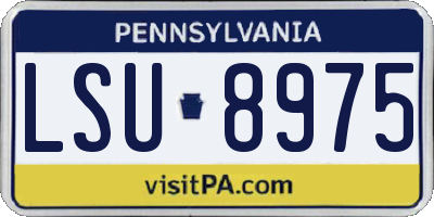 PA license plate LSU8975