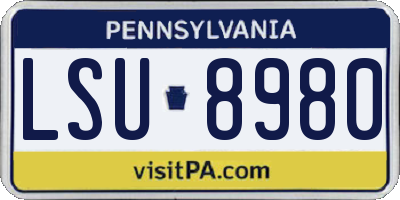 PA license plate LSU8980