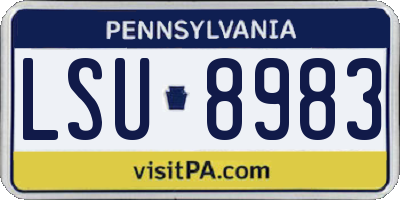 PA license plate LSU8983