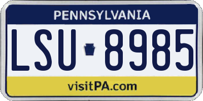 PA license plate LSU8985
