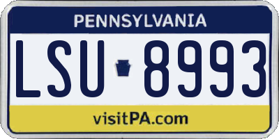PA license plate LSU8993