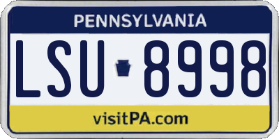 PA license plate LSU8998