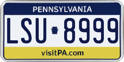 PA license plate LSU8999