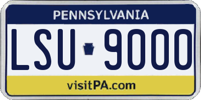 PA license plate LSU9000