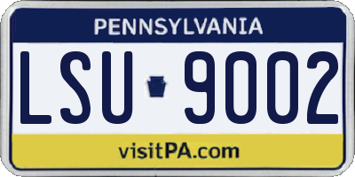 PA license plate LSU9002