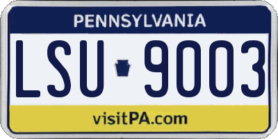 PA license plate LSU9003