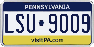 PA license plate LSU9009