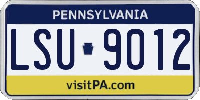 PA license plate LSU9012