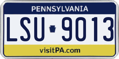 PA license plate LSU9013