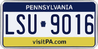 PA license plate LSU9016
